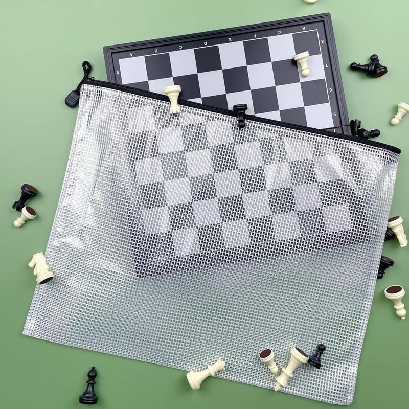OAIMYY أويماي - B5 (7" × 11"), حقيبة مستندات بسحاب شبكي، أكياس ملفات بلاستيكية لوازم المدرسة والمكتب، السفر، تنظيم التخزين - أسود، 6 قطع - Image 5